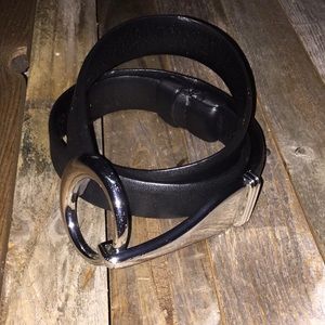 Chico’s Leather belt with silver hook